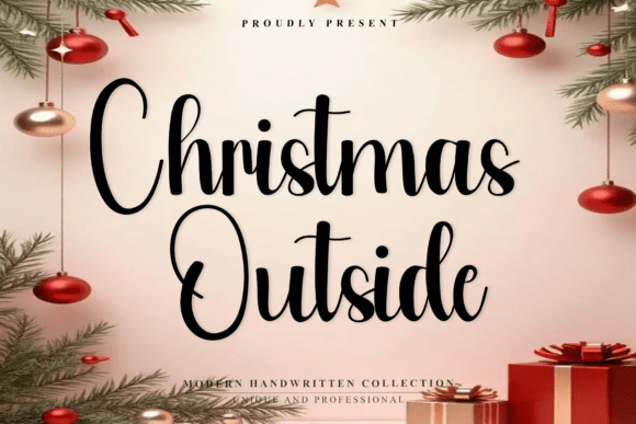 Christmas Outside Font for Holiday Crafts